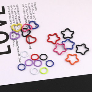 แหวนโลหะรูปดาวหัวใจหลากสีสัน สำหรับทำเครื่องประดับ DIY เชื่อมต่อสร้อยข้อมือ สร้อยคอ แบบผสมผสาน - Product Image 1