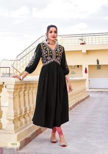 New Designer Heavy Rayon and Embroidery Handwork <b>Kurti</b> Collection - Product Image 5