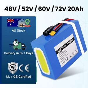 Batería de Litio LG de 48V 52V 60V 72V 20Ah para Bicicleta Eléctrica, Celdas de Grado A con BMS de 60A, Cargador de 4A, Conector XT60 y Resistente al Agua (Stock AU) - Product Image 1
