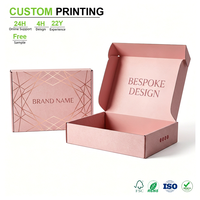 Boîte cadeau géométrique rose pâle personnalisée, écologique et réutilisable, avec impression d'art linéaire or rose et fermeture magnétique pour emballage de bougies - Vente en gros