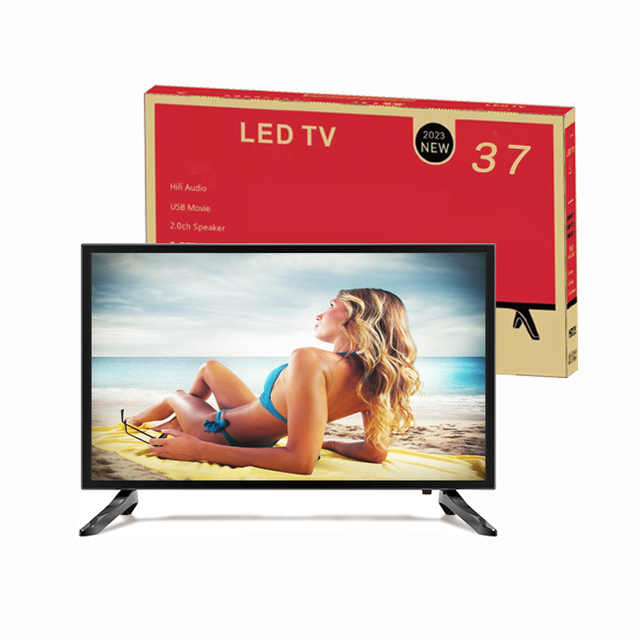 Factory Supply 1366*768 Plastic Cement Led Tv Televisores 37 Inch T2 Black Led Screen Monitor Tv