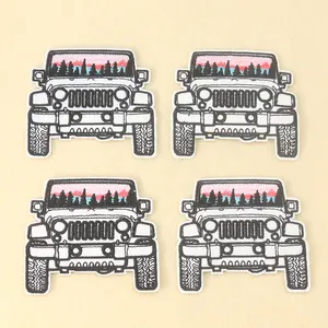 Cartoon Off-Road Auto Borduurwerk Patch Decal Fashion Iron Op Patches Voor Kleding