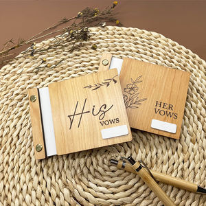 En stock Aniversario de bodas para la señora y mis Votos de madera Manual con un juego de dos volúmenes tallados Ramas de <span class=keywords><strong>sauce</strong></span> VowBooks - Product Image 2