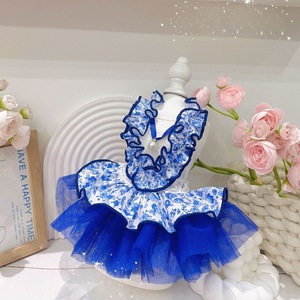 Robe en tulle florale Pet Princess, jupe rose en polyester pour chiens, chats, Yorkshire Terrier, Bichon Frise, Teddy Bear - Product Image 2