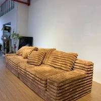 Canapé paresseux nordique en velours côtelé épais, assise ultra-large, amovible et lavable, en suède, pour chien, compressé sous vide