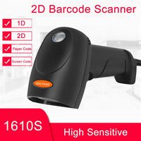 Lecteur de codes-barres 1D 2D filaire 1610s, haute vitesse, portable, sans fil, lecteur de codes QR pour reçus, caisse enregistreuse, inventaire, chèques bancaires