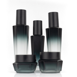 30ml 50ml 100ml 120ml Chai thủy tinh sang trọng với Matte đen nắp mỹ phẩm Kem chai thủy tinh và Lọ 30g 50g lọ thủy tinh mỹ phẩm - Product Image 1