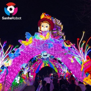 Lanterne géante personnalisée pour festival chinois en plein air, lanterne en soie colorée, imperméable, LED, en forme d'animal paon, pour Noël, fête de fin d'année - Product Image 4