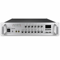 Amplificateur de sonorisation 2U pour montage en rack, pour écoles et audio commercial, avec micro, 1 fonction de mise en sourdine prioritaire, contrôle de 6 zones, 100V 70V 16 Ohm
