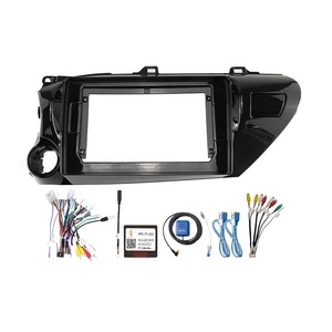 Meihua Silver Dash Mount Kit Guarnição Painel Autoradio Car Stereo Radio Fascia Quadro para <span class=keywords><strong>Toyota</strong></span> <span class=keywords><strong>Hilux</strong></span> 2015-2020 Cabo de Painel - Product Image 1