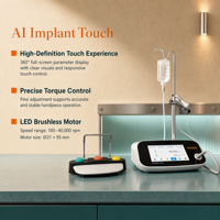 Moteur d'implant dentaire mini compact avec interface à double écran, commande tactile et bouteille d'irrigation