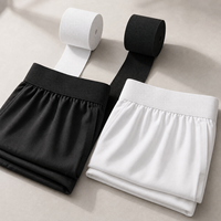 Bande élastique noire et blanche de 4 cm, 10 m, lot de 2, haute élasticité, pour la couture de ceintures de vêtements