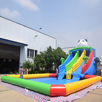Toboggan aquatique gonflable de style commercial, en PVC, capacité 100-500 kg, équipement de divertissement extérieur pour parcs et piscines