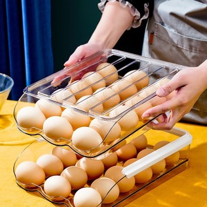 Boîte de rangement créative en plastique pour œufs, multi-niveaux, à roulettes, pour réfrigérateur – Meilleure vente - Product Image 3