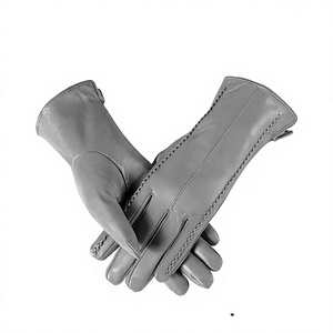 ถุงมือหนังสำหรับหน้าจอสัมผัส ความยาวระดับข้อมือ แบบเรียบ ไม่บุซับใน เป็นมิตรกับสิ่งแวดล้อม ใช้ได้ทุกฤดูกาล ใช้ได้ทุกวัน สีเทา - Product Image 3