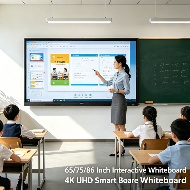 Wholesale 55/65/75/86-Inch 4K UHD Interactive Flat Panel Android 14 Smart Board 20-Point Touch 48MP Camera for School Classroom