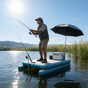 Plataforma Flotante de Agua, <span class=keywords><strong>Isla</strong></span> Inflable, Muelle Flotante, Muelle Inflable Plegable para Exteriores con Tecnología Drop Stitch - Product Image 5