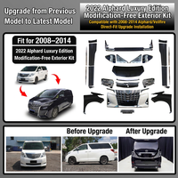 Kit carrosserie complet (pare-chocs avant et arrière) pour Alphard Vellfire 2008-2014, édition luxe 2022, avec coffret en bois, sans modification de la carrosserie