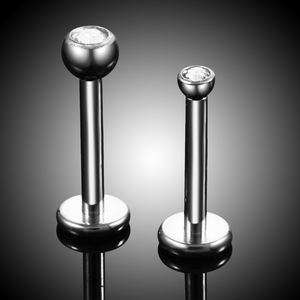 G23 titanio hilo interno 16G Labret anillos moda copa de vino diamantes de imitación pendientes oreja cartílago Tragus tachuelas Piercing joyería - Product Image 3