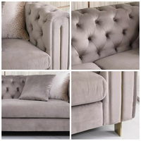 Hochwertiges modernes lounge-sofa-set möbel für zuhause luxus italienisches wohnzimmer couch samt stoff chesterfield-sofa-set