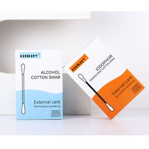 Kualitas Terbaik Desain kotak kustom Lodohpor <span class=keywords><strong>Swabstick</strong></span> kapas pembersih desinfeksi Povidon kapas Iodine Buds - Product Image 1