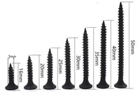 Vis à tête trompette en acier au carbone phosphate noir, filetage fin, classe 8, 100 mm, 20 mm pour plaques de plâtre