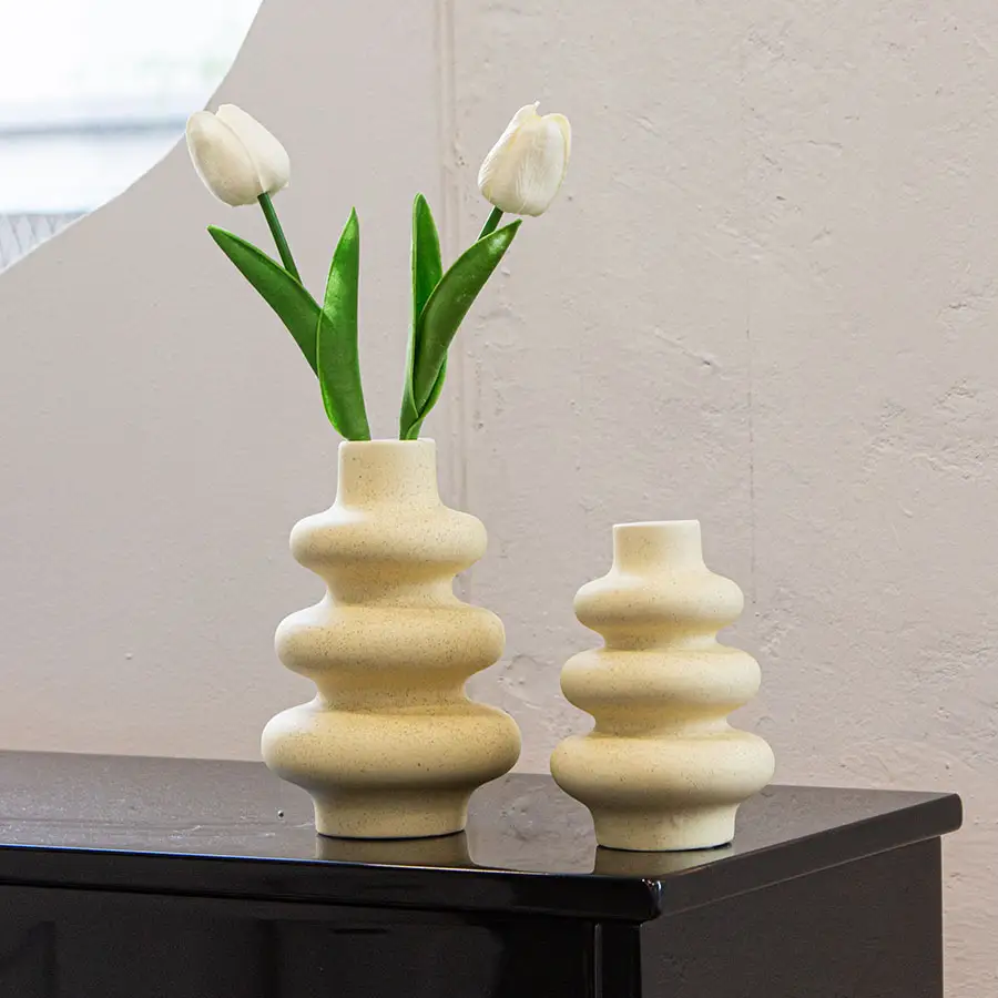 Nordische bunte matte Porzellan vasen rustikale Dekoration moderne Wohnkultur Blume Keramik Vase Set