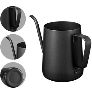 Long Narrow Spout Stainless Steel <strong>Camping</strong> Coffee Pot &amp; Gooseneck Tea <strong>Kettle</strong> 12/8.5 Oz Pour Over Drip Black - Product Image 3