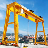 Grue portique à double poutre sur pneus en caoutchouc de 10 tonnes certifiée CE RTG pour le levage de dalles préfabriquées à âme creuse en chantier