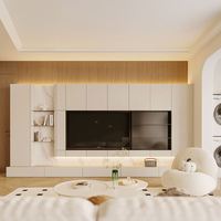 Mueble de TV Moderno, Simple, de Lujo, Ecológico, de Madera Sólida de Alta Gama para Apartamento, Sala de Estar, Hotel, 65 Pulgadas o Más