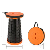 Tabouret pliant télescopique portable, chaise légère en plastique pour file d'attente au métro, chaise de camping extérieure, siège de pêche avec sac de transport
