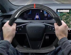 Volant sport à fond plat modifié avec plaque de direction pour <span class=keywords><strong>Tesla</strong></span> Modle S/<span class=keywords><strong>Tesla</strong></span> <span class=keywords><strong>Model</strong></span> <span class=keywords><strong>X</strong></span> - Product Image 2
