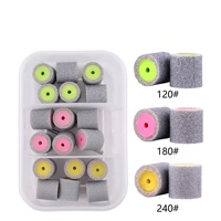 Nouvelles bandes de ponçage pour ongles en éponge, 18 pièces/boîte, 120 grains #   180 #   240 #   Bandes abrasives pour manucure et pédicure grises