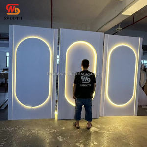 Decoración de Entrada para Recepción de Boda Personalizada, Fondo de PVC Blanco con Lámpara LED y Tabla de Asientos para Decoración de Eventos - Product Image 5