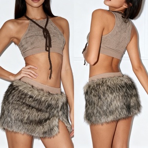 Cintura elástica mullida vintage hendidura mini falda nuevo estilo de otoño sexy y de moda Bodycon falda - Product Image 1