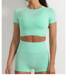 Conjuntos de ropa deportiva de 2 piezas para mujer, traje de Yoga sin costuras personalizado, ropa de entrenamiento, ropa deportiva, conjunto de Fitness para gimnasio femenino - Product Image 3