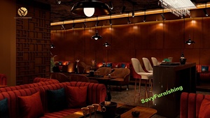 3D Club Bar Grafisch Interieurontwerp Modern Speakeasy Lounge Meubilair Sofa Set Luxe Club Lounge Ontwerp Concept - Product Image 5