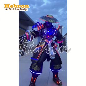 Costume de mascotte Cyberpunk LED imprimé en 3D personnalisable, lingerie de supermodèle, strip-teaseuse, personnage féminin aux cheveux bouclés, Halloween - Product Image 5