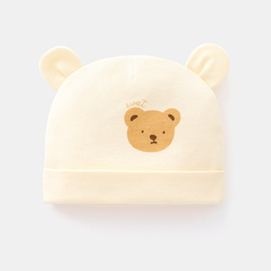 Gorro para Bebé Recién Nacido, 100% Algodón, Talla Única para 0-3 Meses, Diseño de Oso Unisex, Estilo Otoño Invierno - Product Image 1
