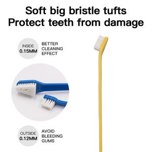 Fábrica Direta Pet Toothbrush Set Personalizado Cor Triângulo Double Headed Cat e <span class=keywords><strong>Dog</strong></span> Pet Oral Care Toothbrush - Product Image 4