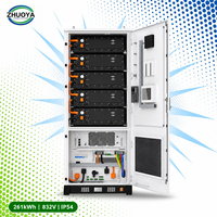 Armoire de stockage d'énergie liquide IP54 261 kWh 832V LiFePO4 avec suppression d'incendie par aérosol, large plage de température (-20 à 50°C) BESS