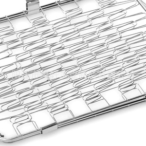 HONGXUAN Foldable Stainless Steel Grill Basket 46x30x6cm Multi Functional For Outdoor Camping <b>BBQ</b> <b>Tools</b> - Product Image 3