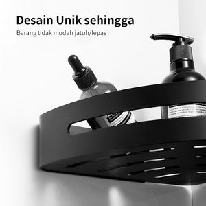 Pano.V High Quality Bathroom & Kitchen <b>Corner</b> <b>Wall</b> <b>Mounted</b> 2-tier Aluminum Rustproof Black Triangle <b>Shelf</b> - Product Image 5