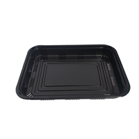Boîte à sushi jetable noire en gros JY-830, boîte d'emballage alimentaire en plastique