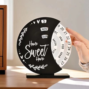 <span class=keywords><strong>Calendrier</strong></span> Perpétuel Moderne et Créatif, Luxe Léger, Thème Grande Roue et <span class=keywords><strong>Lune</strong></span>, Ornement Tendance pour <span class=keywords><strong>la</strong></span> Maison, le Porche et le Bureau - Product Image 3
