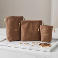 Sacs à cordon en velours personnalisés de luxe, pochette en velours doux, emballage cadeau pour bijoux, cosmétiques, parfums, montres