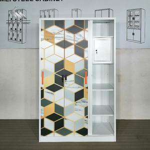 Hot <strong>Sale</strong> Customized Pattern 3 Sliding Door <strong>Mirror</strong> Metal <strong>Wardrobe</strong> Steel Almirah Living Room Steel <strong>Wardrobe</strong> - Product Image 6