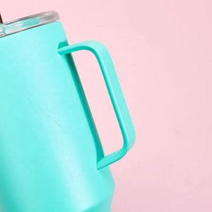 Mug isotherme réutilisable en acier inoxydable Flowstate de 40 oz avec poignée et paille, personnalisable avec logo - Product Image 4