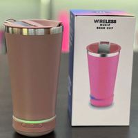 Verre à bière en acier inoxydable 16 oz avec mini-haut-parleur Bluetooth, personnalisable avec logo, indispensable pour les voyages, les fêtes et les événements en plein air