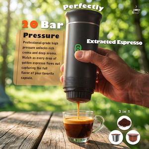 Mini Portable Capsule <b>Coffee</b> Maker 20 Bar Wireless Cordless Self Heating Espresso Hot and Cold Brewer for Camping Picnic - Product Image 1